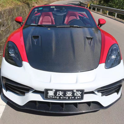 高品質のカーボンファイバーカバー ポルシェ718 ボックススター カーボンファイバー エンジンハッチ718アップグレード GT4カバー