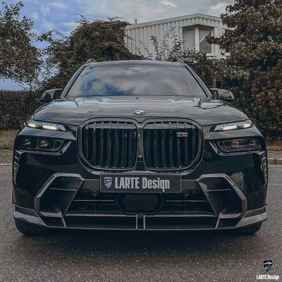 BMW X7 カーボンファイバー ボディキット X7 LD スタイル カーボンファイバー フロントリップディフューザー スポイラー フッド 輪弧