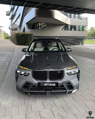 BMW X7 カーボンファイバー ボディキット X7 LD スタイル カーボンファイバー フロントリップディフューザー スポイラー フッド 輪弧