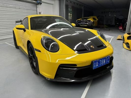 ポルシェ992 カーボンファイバーボディ キット992 GT3 スタイル フロントとバック バンパー サイドスカート スポイラーハッド