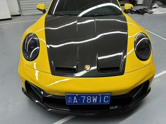 ポルシェ992 カーボンファイバーボディ キット992 GT3 スタイル フロントとバック バンパー サイドスカート スポイラーハッド