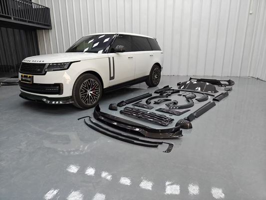 ランドローバー ランドローバー カーボンファイバー ボディキット ランドローバー アップグレード マンスリースタイルのフロントリップディフューザー スポイラー フード 輪 カーブ サイドスカート