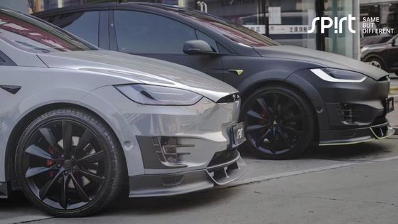 テスラモデルX カーボンファイバーボディキットモデルX カーボンファイバーフロントリップディフューザー スポイラーフッドホイールアーチ ワイドボディキット