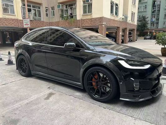 テスラモデルX カーボンファイバーボディキットモデルX カーボンファイバーフロントリップディフューザー スポイラーフッドホイールアーチ ワイドボディキット