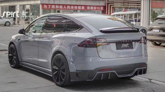テスラモデルX カーボンファイバーボディキットモデルX カーボンファイバーフロントリップディフューザー スポイラーフッドホイールアーチ ワイドボディキット