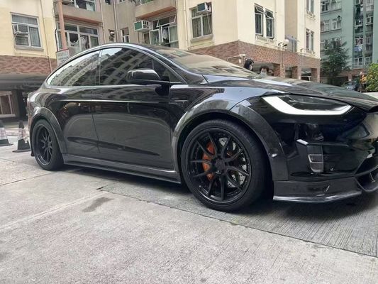 テスラモデルX カーボンファイバーボディキットモデルX カーボンファイバーフロントリップディフューザー スポイラーフッドホイールアーチ ワイドボディキット