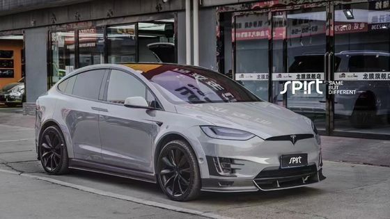 テスラモデルX カーボンファイバーボディキットモデルX カーボンファイバーフロントリップディフューザー スポイラーフッドホイールアーチ ワイドボディキット