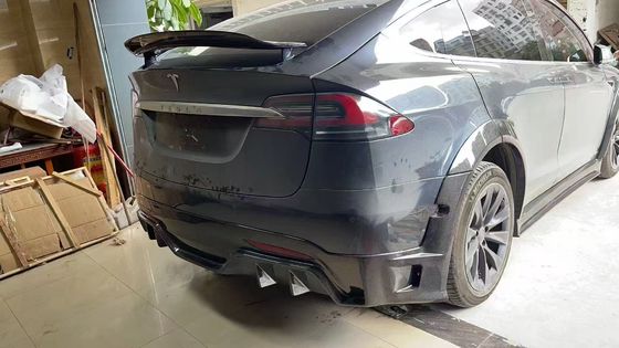 テスラモデルX カーボンファイバーボディキットモデルX カーボンファイバーフロントリップディフューザー スポイラーフッドホイールアーチ ワイドボディキット