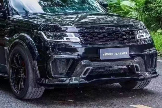Runde ASPEC スタイル CF&amp; FRP ワイドボディキット フロント バンパー 後部 バンパー サイドスカート フェンダー ランドローバー RANGE ROVE SPORT 2014-2017