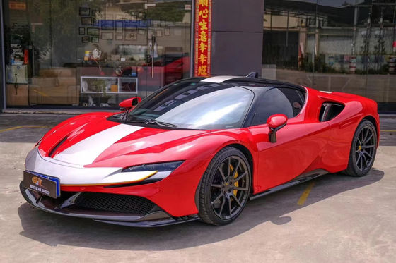 フェラーリ SF90 ドライカーボンファイバー ボディキット SF90 OEMスタイル カーボンファイバー フロント リップ ディフューザー スポイラー サイドスカート