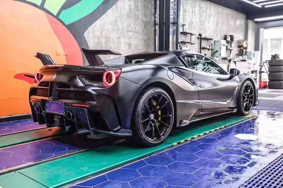 フェラーリ 488 カーソリーキット 488 アップグレードされたMSYスタイル フロントとリア バンパースポイラー カーボンファイバー カーソリーキット