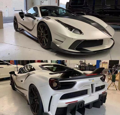 フェラーリ 488 カーソリーキット 488 アップグレードされたMSYスタイル フロントとリア バンパースポイラー カーボンファイバー カーソリーキット