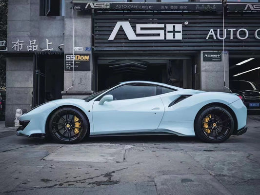 フェラーリ 488 ボディキット 488 アップグレードされた PistA スタイルの前後 バンパーボット スポイラー カーボンファイバー ボディキット