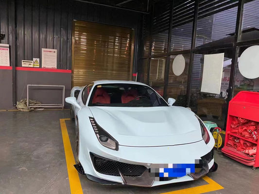 フェラーリ 488 ボディキット 488 アップグレードされた PistA スタイルの前後 バンパーボット スポイラー カーボンファイバー ボディキット