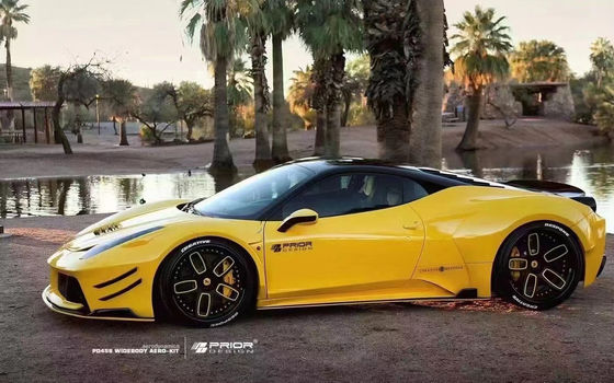フェラーリ 458 カーボンファイバーボディキット 458 改良されたPDスタイル フロントとリア バンパースポイラー フード ボディキット