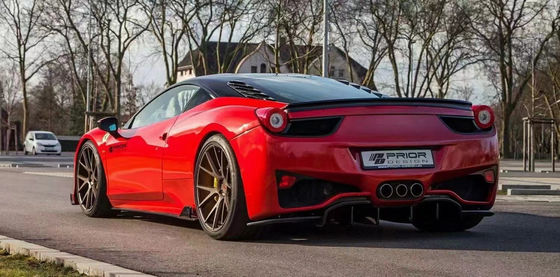 フェラーリ 458 カーボンファイバーボディキット 458 改良されたPDスタイル フロントとリア バンパースポイラー フード ボディキット