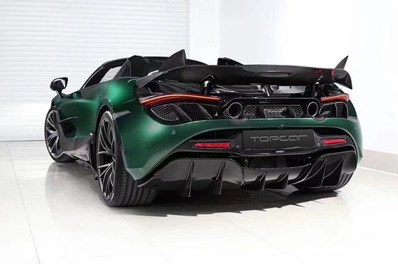 カーボンファイバー カーボンファイバー ボディキット マクラーレン 720S 720 アップグレードTOPCARスタイル フロントショベル 後部ディフューザー スポイラーカバー