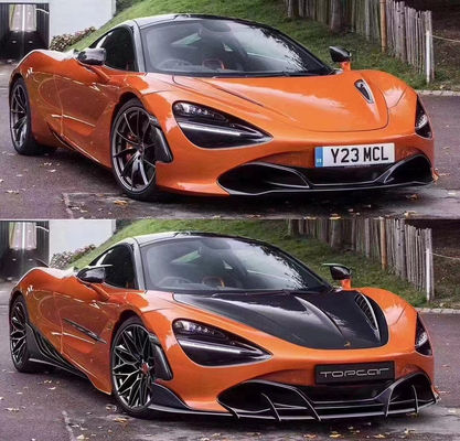カーボンファイバー カーボンファイバー ボディキット マクラーレン 720S 720 アップグレードTOPCARスタイル フロントショベル 後部ディフューザー スポイラーカバー