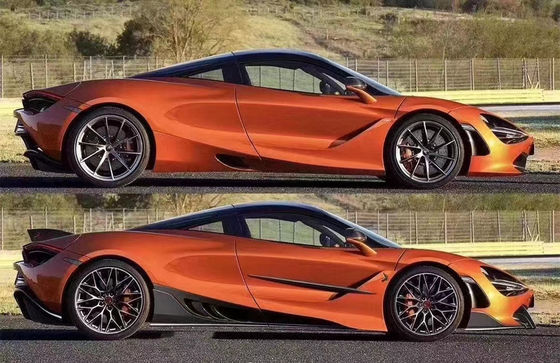 カーボンファイバー カーボンファイバー ボディキット マクラーレン 720S 720 アップグレードTOPCARスタイル フロントショベル 後部ディフューザー スポイラーカバー