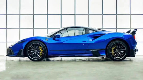 ブルー F8 フェラーリ ボディキット F8 MSYスタイル フロント バンパー リップ ボディキット スポイラー サイドスカート