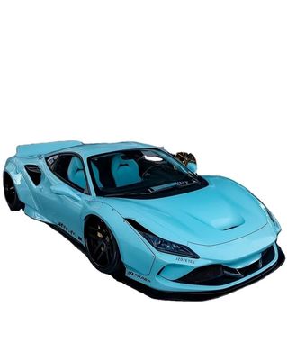 F8 フェラーリ オート ボディ キット LB スタイル ブルー カーボンファイバー スポイラー 唇 幅広く ボディ キット ホイールアーチ
