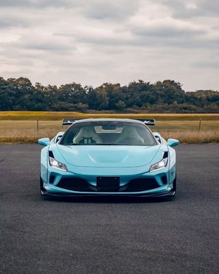 F8 フェラーリ オート ボディ キット LB スタイル ブルー カーボンファイバー スポイラー 唇 幅広く ボディ キット ホイールアーチ