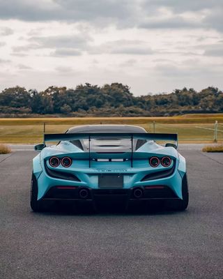 F8 フェラーリ オート ボディ キット LB スタイル ブルー カーボンファイバー スポイラー 唇 幅広く ボディ キット ホイールアーチ