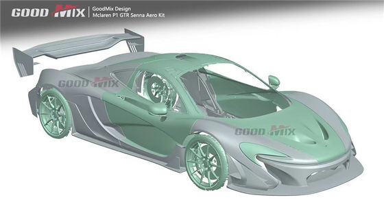 マクラーレン P1 ボディキット P1 アップグレードされた GTR スタイル フロントとリア バンパー スポイラー カーボンファイバー ボディキット
