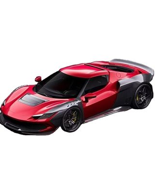 レッドフェラーリ296 カーボディキット ZEスタイル ディフューザー カーボンファイバー フロントリップスポイラー