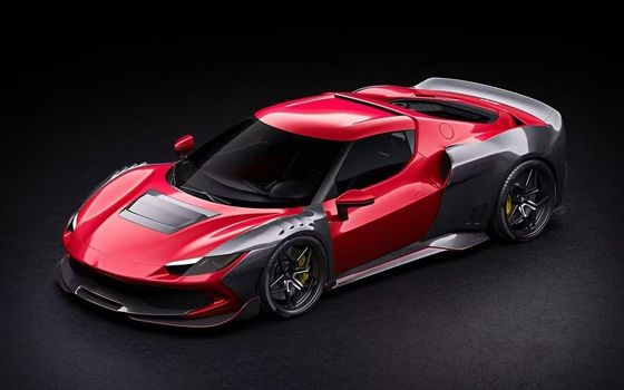レッドフェラーリ296 カーボディキット ZEスタイル ディフューザー カーボンファイバー フロントリップスポイラー