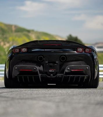 SF90 フェラーリ カーボンファイバー ボディキット 1016 スタイル フロント リップ エア アントラ ブラック スポイラー フェンダー