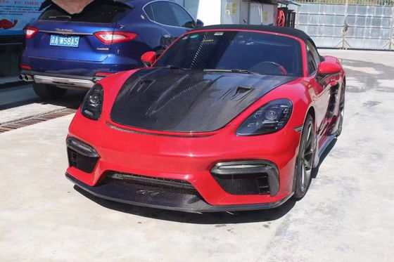 高品質のカーボンファイバーカバー ポルシェ718 ボックススター カーボンファイバー エンジンハッチ718アップグレード GT4カバー