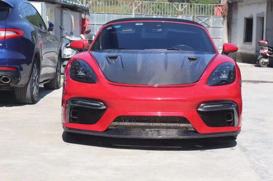 高品質のカーボンファイバーカバー ポルシェ718 ボックススター カーボンファイバー エンジンハッチ718アップグレード GT4カバー