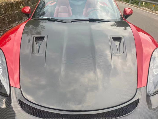 高品質のカーボンファイバーカバー ポルシェ718 ボックススター カーボンファイバー エンジンハッチ718アップグレード GT4カバー