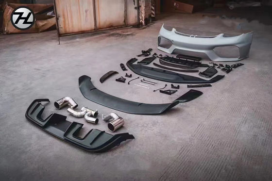 PPプラスチック素材 718 ボックススター ボディキット 718 GT4 スタイルのアップグレード フロントとバック バンパー スポイラー
