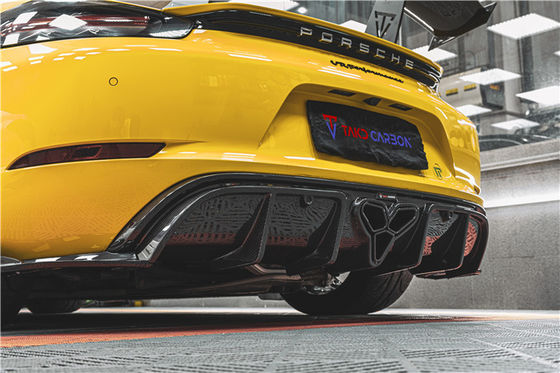 ポルシェ 718 ボックススター ケイマン用 カーボンファイバー素材 718 カーボンファイバー バックディフューザー EVO スタイル 718 カーボンファイバー用 カーボンファイバー用 カーボンファイバー用