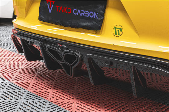 ポルシェ 718 ボックススター ケイマン用 カーボンファイバー素材 718 カーボンファイバー バックディフューザー EVO スタイル 718 カーボンファイバー用 カーボンファイバー用 カーボンファイバー用