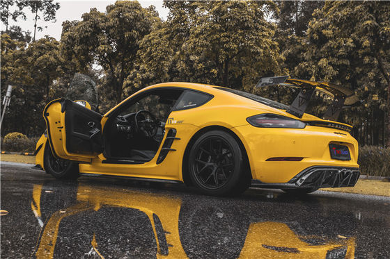 ポルシェ 718 ボックススター ケイマン用 カーボンファイバー素材 718 カーボンファイバー バックディフューザー EVO スタイル 718 カーボンファイバー用 カーボンファイバー用 カーボンファイバー用