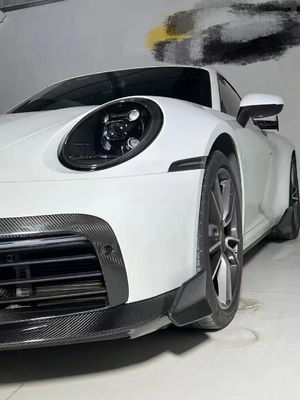 ポルシェ 911 992 カーボンファイバーボディキット 911 992 アップグレードされたブラススタイル フロントショベルディフューザー スポイラーボディキット