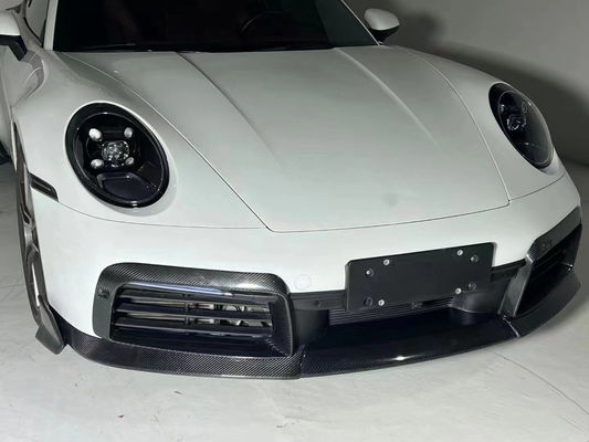 ポルシェ 911 992 カーボンファイバーボディキット 911 992 アップグレードされたブラススタイル フロントショベルディフューザー スポイラーボディキット