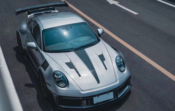 ポルシェ 911 992 カーボンファイバーボディキット 992 MIW様式のアップグレードされた前後バンパー・スポイラー・フード ワイドボディキット