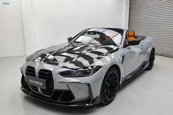 BMW G80 G82M3 M4 カーボンファイバーボディキット G80 G82M3 M4 アップグレードされたパクテックズスタイル フロントリップディフューザースポイラーフッド