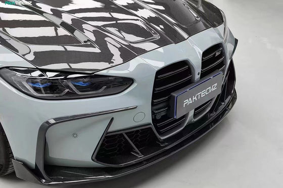 BMW G80 G82M3 M4 カーボンファイバーボディキット G80 G82M3 M4 アップグレードされたパクテックズスタイル フロントリップディフューザースポイラーフッド