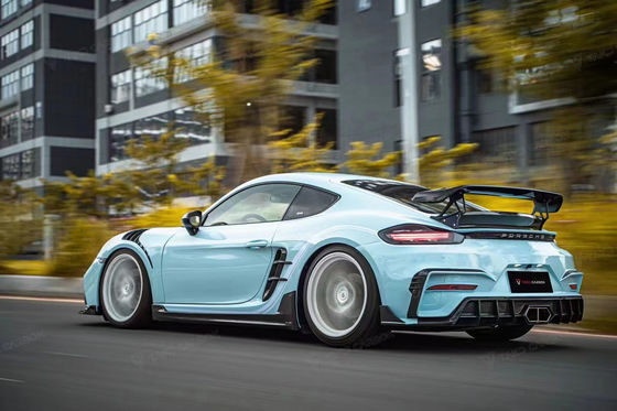 レイクブルー GTS ポルシェ ボディキット 718 サイドスカート 2017 - 2019 バンパースポイラー