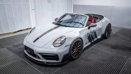 ポルシェ 992s カーボンファイバー ボディキット 992s AE スタイル ドライ カーボンファイバー フロント リップ ディフューザー スポイラー サイドスカート