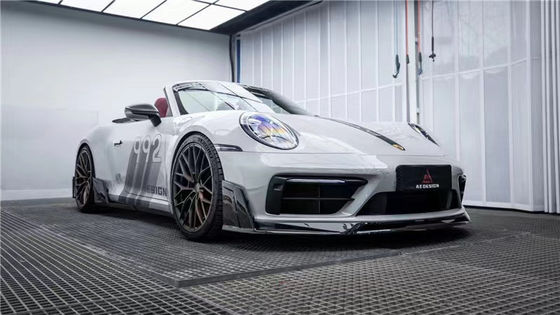 ポルシェ 992s カーボンファイバー ボディキット 992s AE スタイル ドライ カーボンファイバー フロント リップ ディフューザー スポイラー サイドスカート