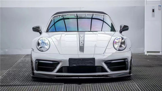ポルシェ 992s カーボンファイバー ボディキット 992s AE スタイル ドライ カーボンファイバー フロント リップ ディフューザー スポイラー サイドスカート