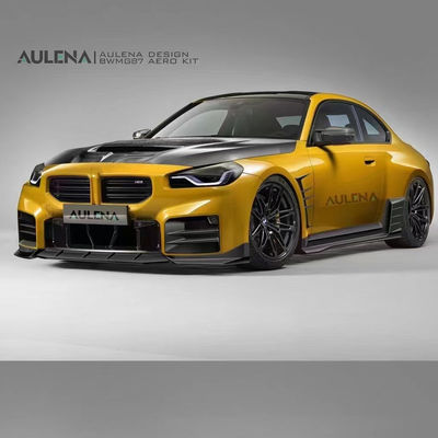 BMW M2 G87 カーボンファイバー ボディキット M2 アップグレード パクテックズスタイル カーボンファイバー フロント リップディフューザー スポイラー フード