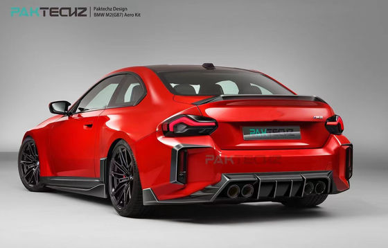 BMW M2 G87 カーボンファイバー ボディキット M2 アップグレード パクテックズスタイル カーボンファイバー フロント リップディフューザー スポイラー フード