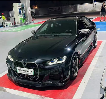 BMW I4 カーボンファイバーボディキット I4 カーボンファイバー フロント リップディフューザー スポイラー サイドスカート フード I4 ボディキット